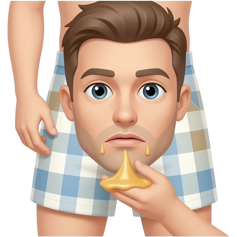 Make a men showing his penus and his cum is coming out of it emoji