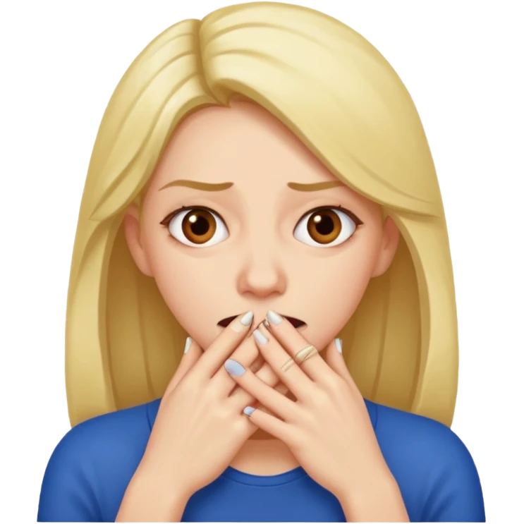 woman bitting nails anxious emoji