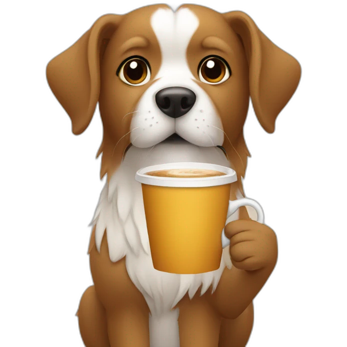 dog drinking coffee emoji