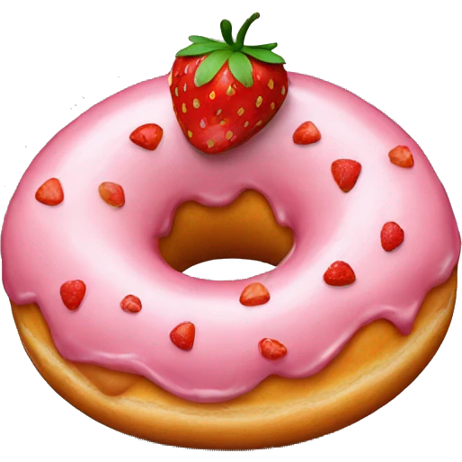 Strawberry donut emoji