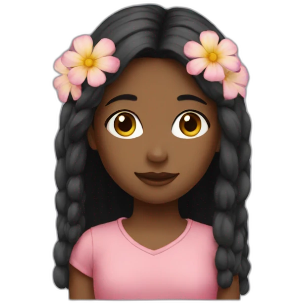 A girl she have Flowers emoji