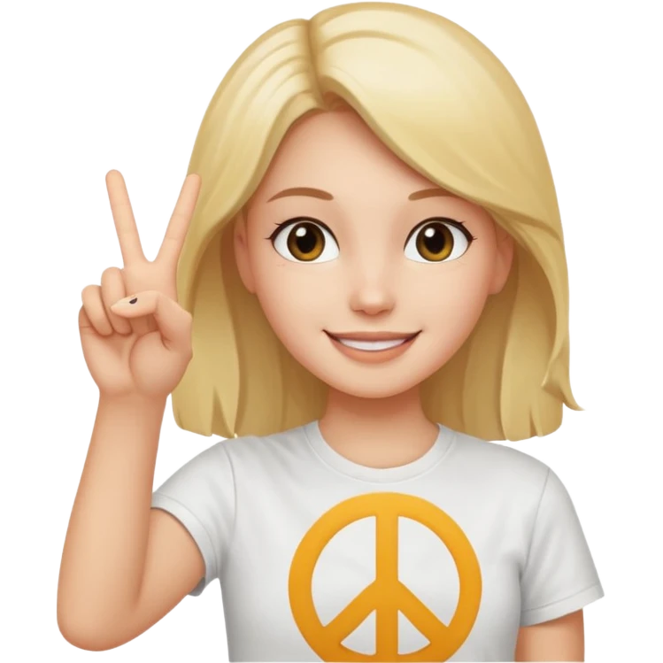 smiling girl with peace sign\ emoji