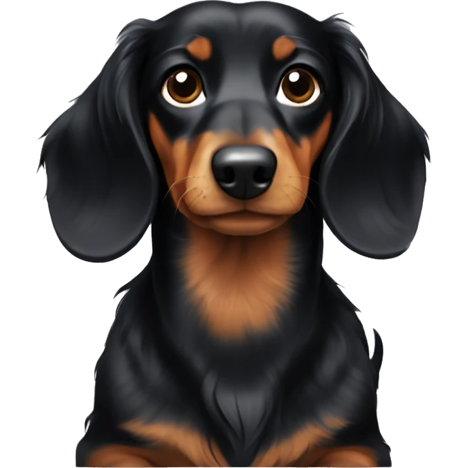 Black long haired dachshund  emoji