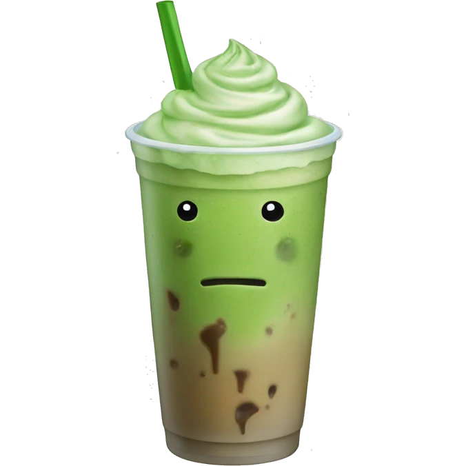 iced matcha latte in a cup  emoji