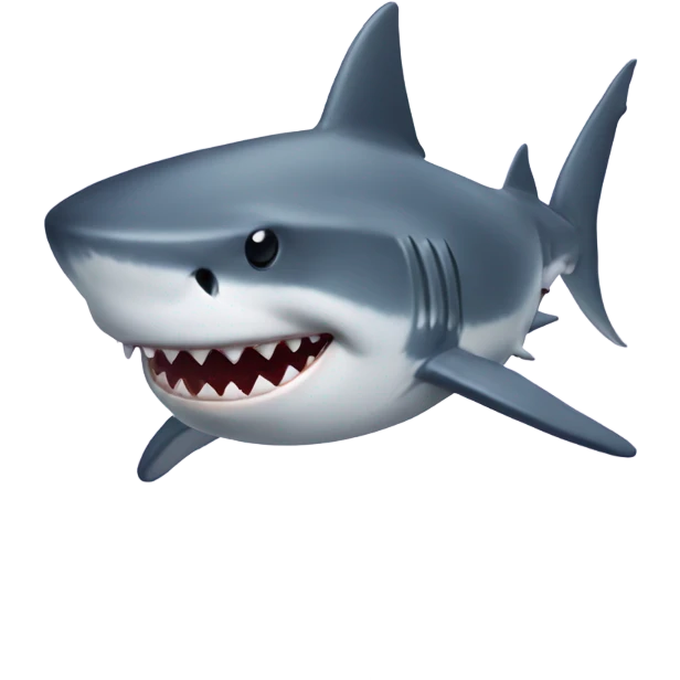 A shark that is very coquette emoji