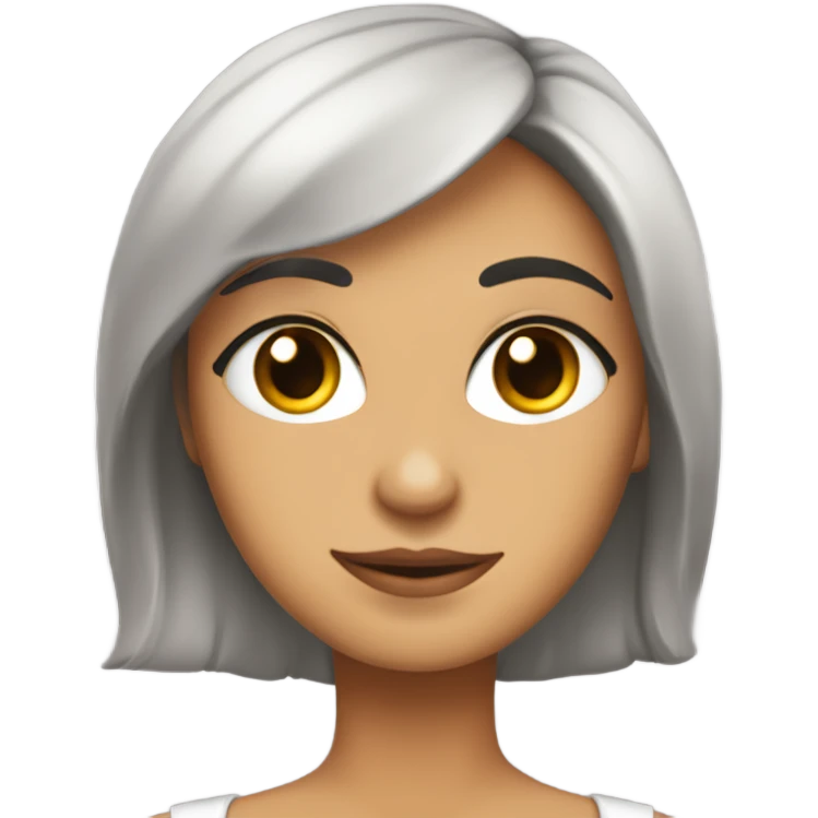 chica pelinegra ojos oscuros, cuerpo completo emoji