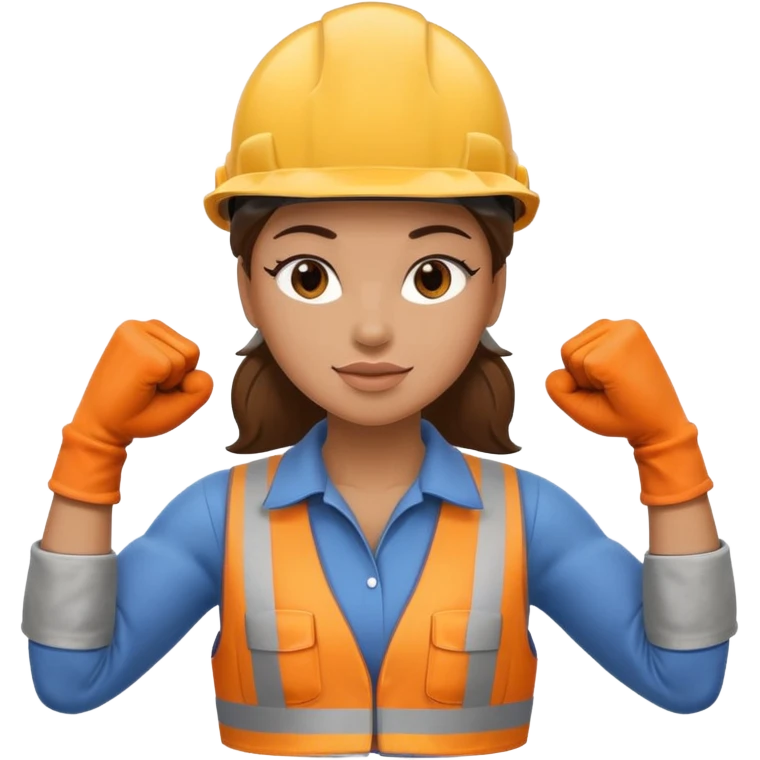 construction worker flexing her muscles emoji