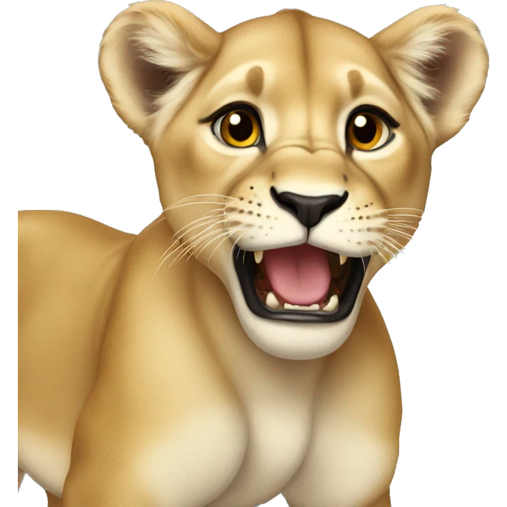 lioness cub happy emoji