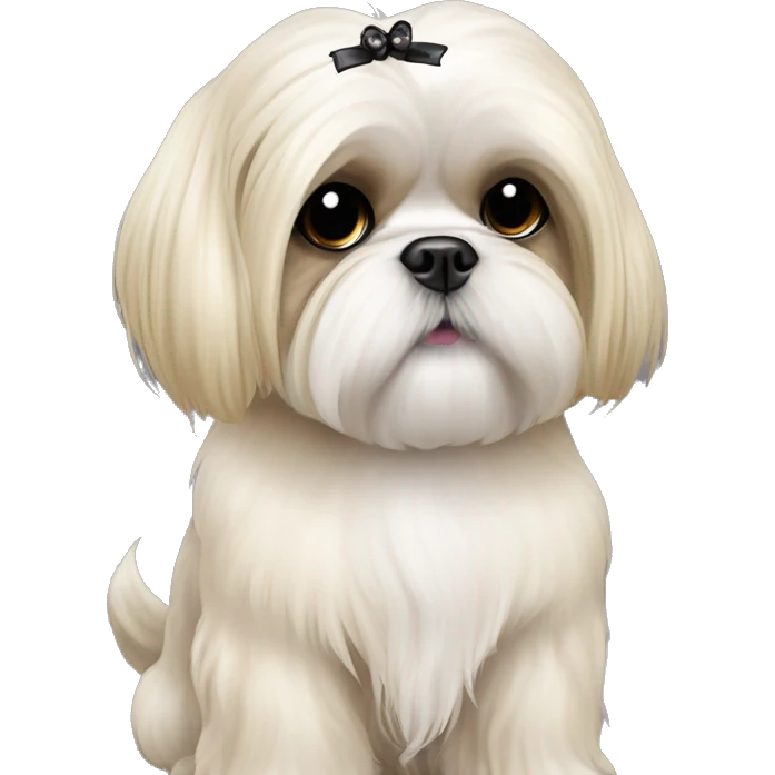 golden cream shih tzu white girl cute medium hair goth bow emoji