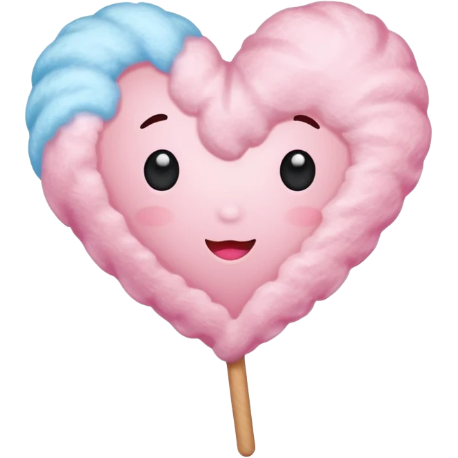 Cotton Candy, Heart-Shaped Cotton Candy – soft pink heart form with sparkle  emoji