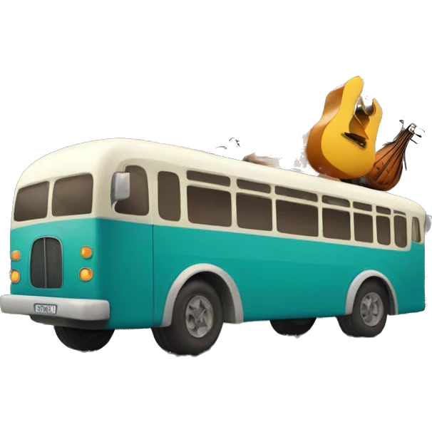  bus with MUSICAL INSTRUMENTS ON ROO emoji