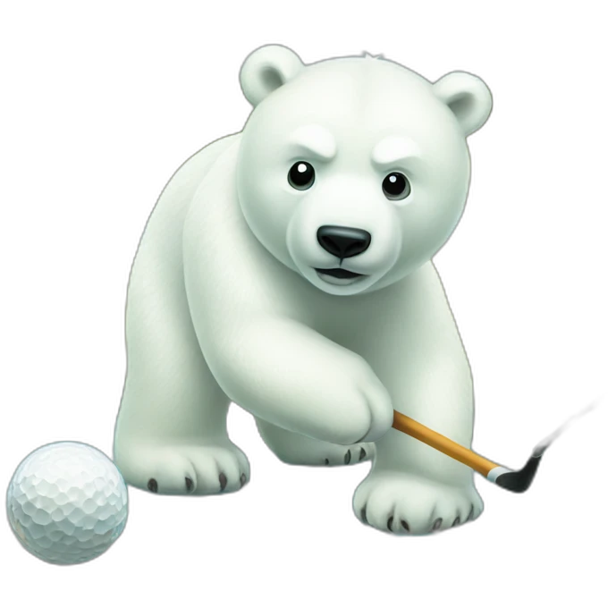 polar bear golfing emoji