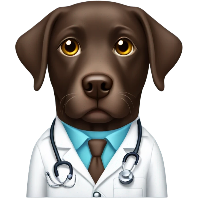 Chocolate lab, doctor emoji