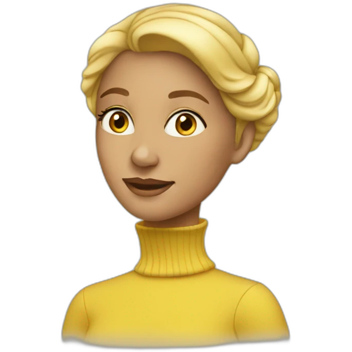 yellow elegant woman turtleneck emoji
