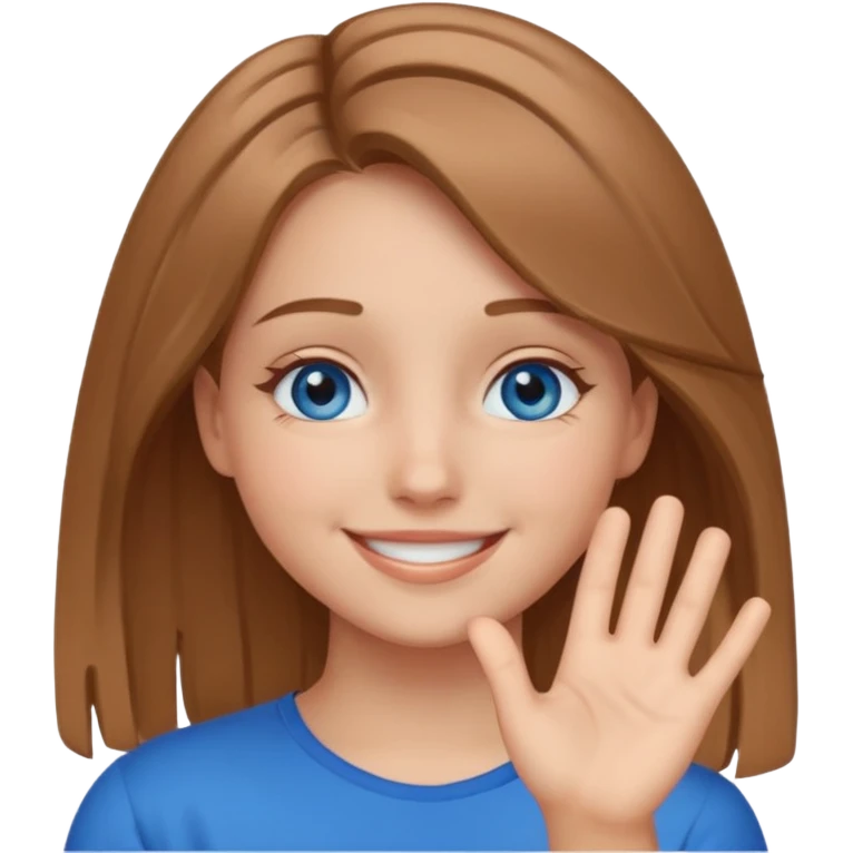 Привет, изобрази мне стикер где девочка прикрывает лицо одной рукой и улыбается emoji