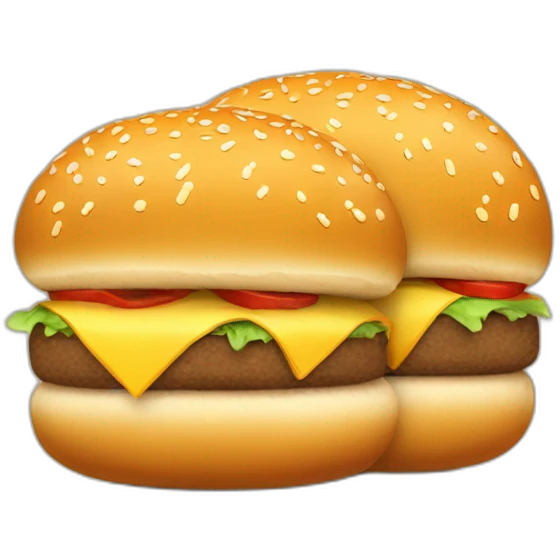 two hamburger buns hanging out and cuddling emoji