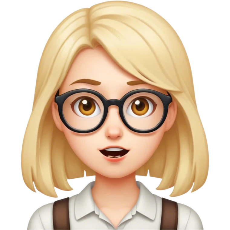 Make me a nerdy girl who just had a crazy devious idea  emoji