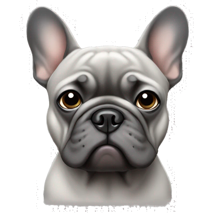 Grumpy grey French bulldog emoji