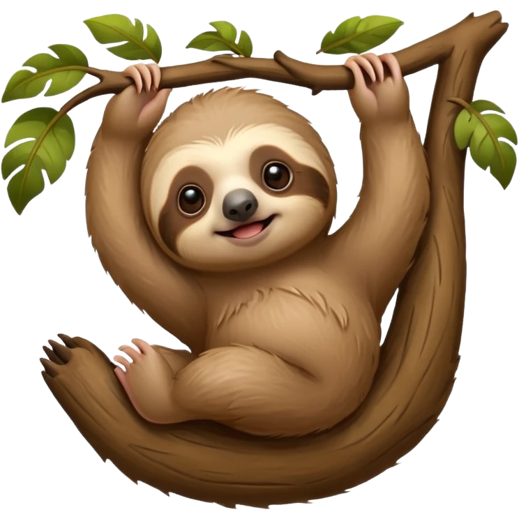 baby sloth on the tree emoji