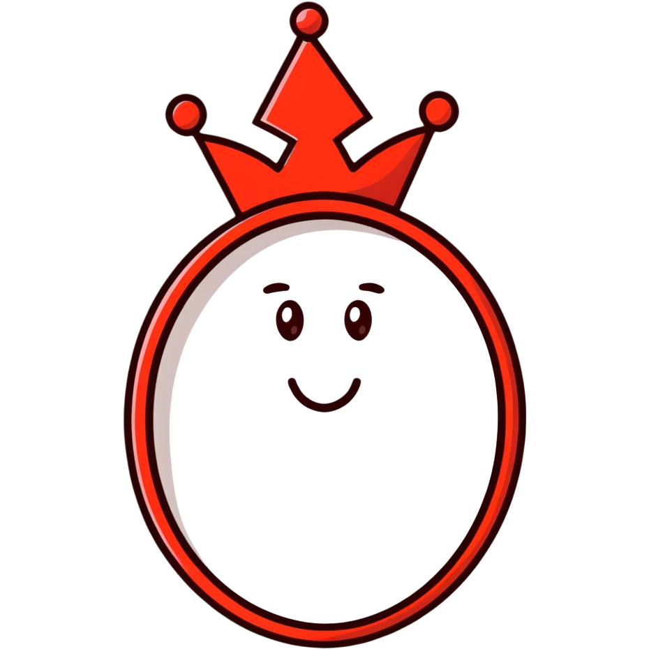 heart 75% red and 25% black with a queen's crown on top emoji