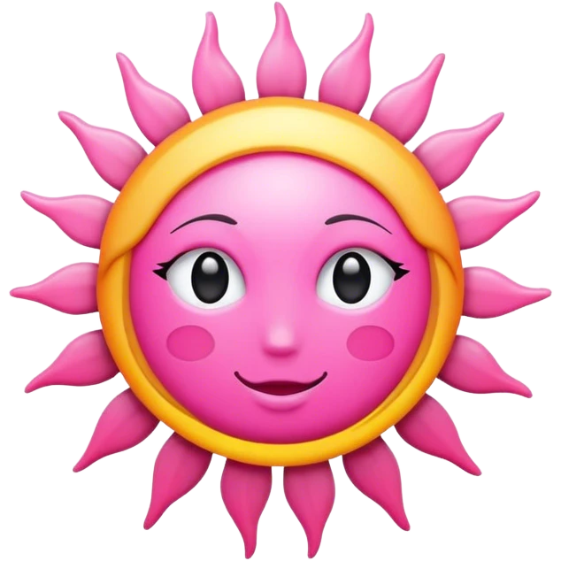 Pink sun  emoji