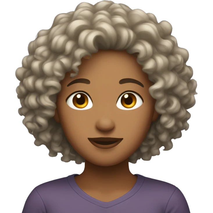 Pretty lesbian with curly hair  emoji