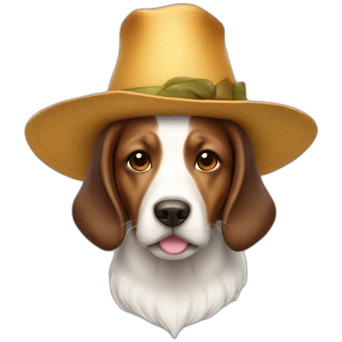 Dog with huge hat emoji