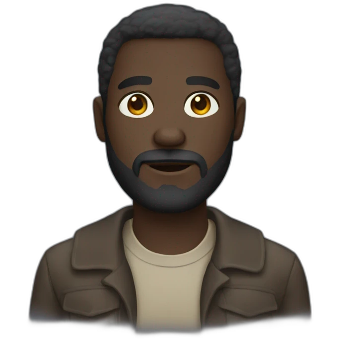 dark skinned man with beard emoji