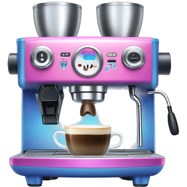 Pink and blue gradient hue espresso machine emoji