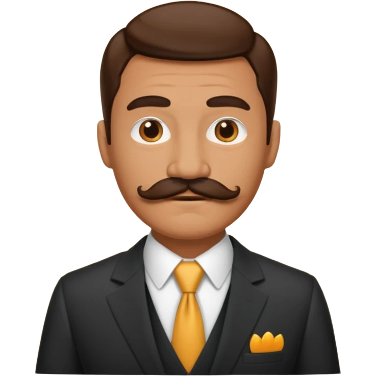 a male housekeeper in suit with a mustache emoji