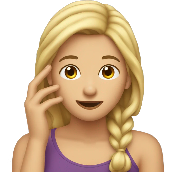 Women tucking hair behind ear emoji