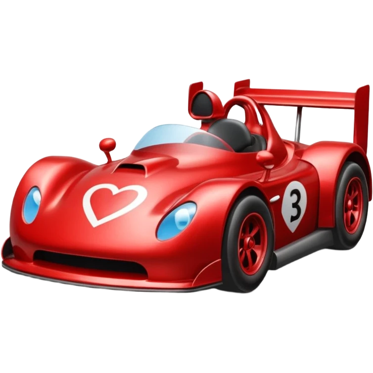 heart driving in a race car emoji