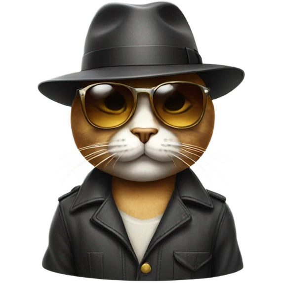 cool kat mascot with sun glasses and a fedora emoji