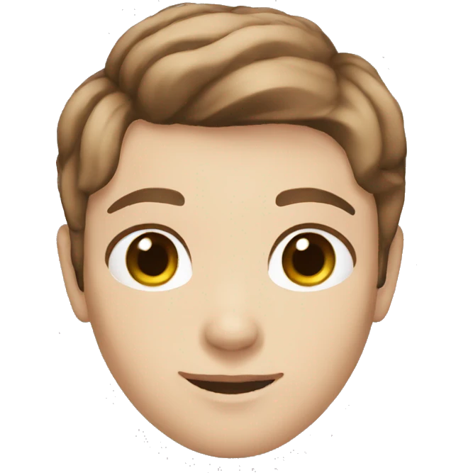 Pale blue eyes short brown hair emoji