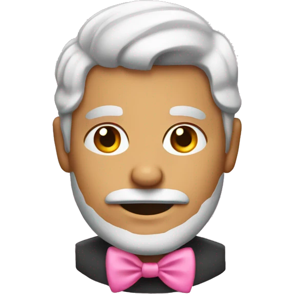 man with a pink bow in hair emoji