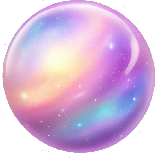 Swirling sparkly Pastel iridescent galaxy orb emoji
