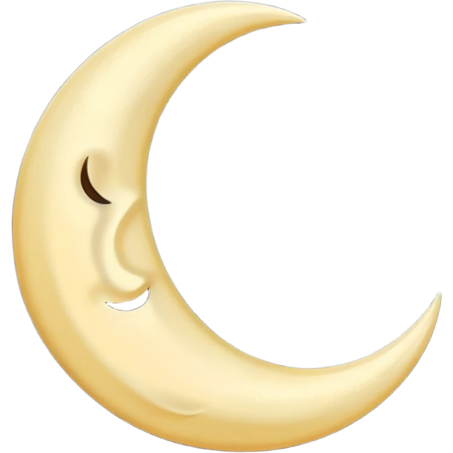 "Peaceful crescent moon with soft glow, no people" emoji