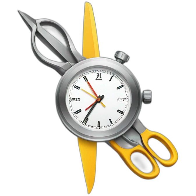 scissors and a watch emoji
