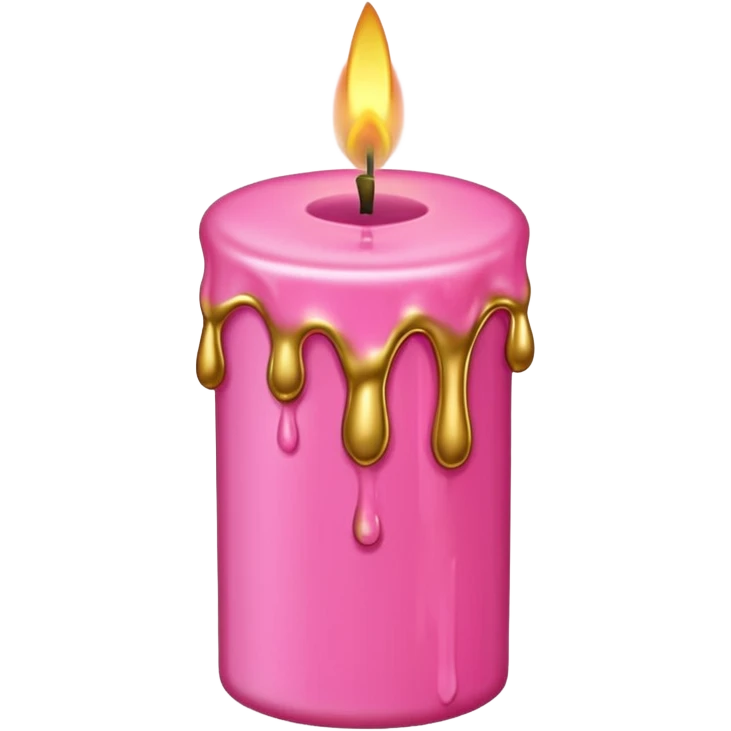 pink with melting gold wax candle emoji