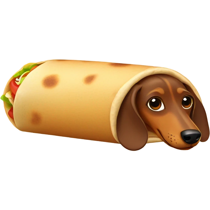 brown dachshund in a burrito  emoji