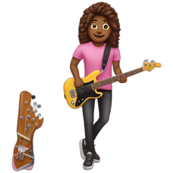 bruned-long-bassguitar-player-pink-tshirt-pink emoji