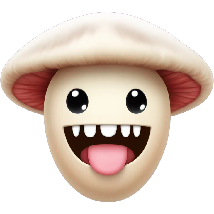 Cute mushroom with rosey cheeks and buck teeth emoji