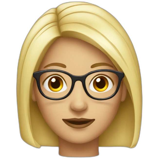 Femme-cheveux-très-court-lunettes emoji