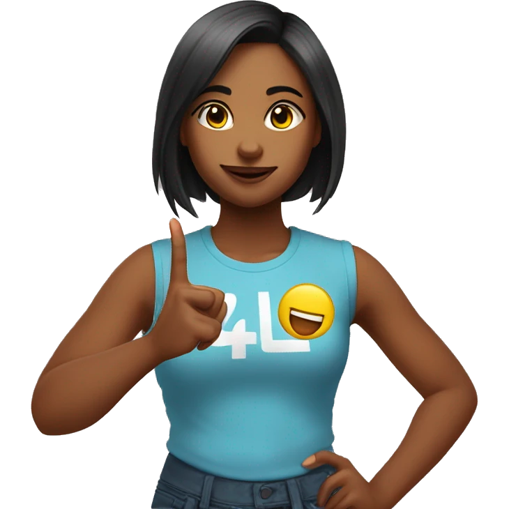 CUTE GIRL   DOING A " RESPECT"  CHEST BUMP INTO A   2 FINGER PEACE SIG emoji