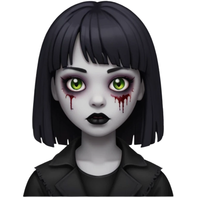 Faça uma zumbi com franja da subcultura gothc emoji