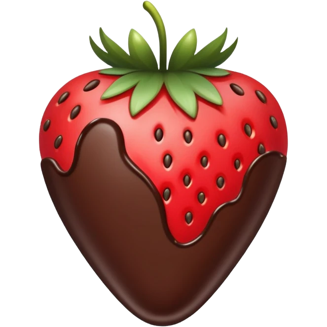 Chocolate dipped strawberry emoji