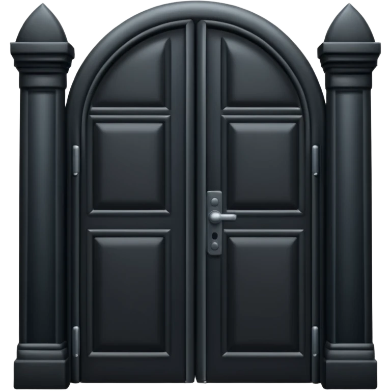 iOS emoji, minimal dark gate, sealed door, flat design emoji