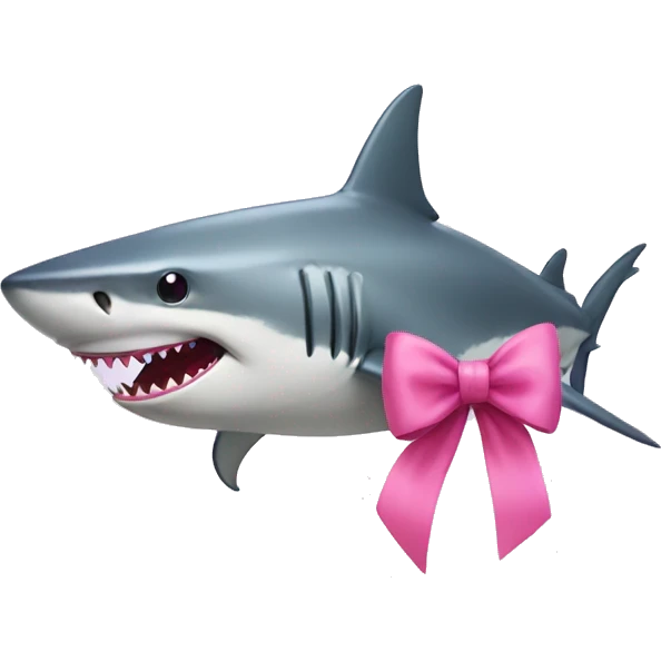 shark with a pink bow  emoji