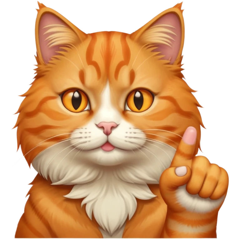 orange cat showing middle finger  emoji