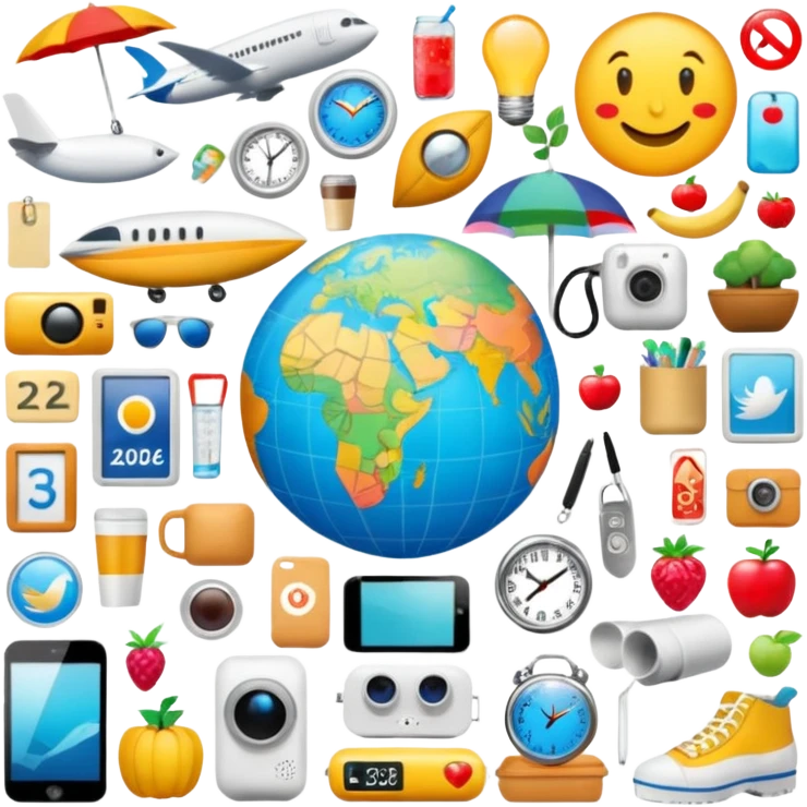 An extremely detailed lifestyle vision board collage for the year 2026. emoji